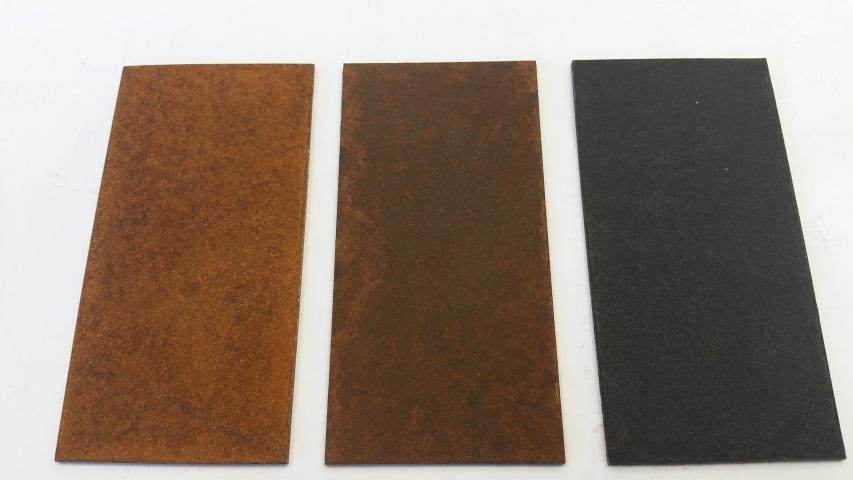 2mm Corten- Chemically rusted, Nano Lacquered then blackened and lacquered